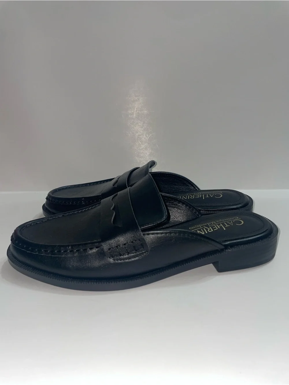 Catherine Malandrino Black Slip-On Fux Leather Loafers Women’s Size 8 1/2